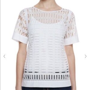 Rebecca Taylor White Eyelet Cotton Top
